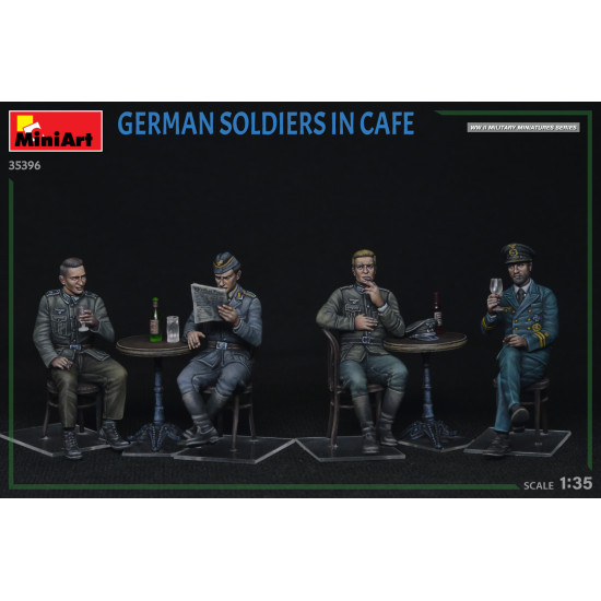 Miniart 35396 - 1/35 - German Soldiers In Cafe Figures Model Kit