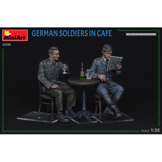 Miniart 35396 - 1/35 - German Soldiers In Cafe Figures Model Kit