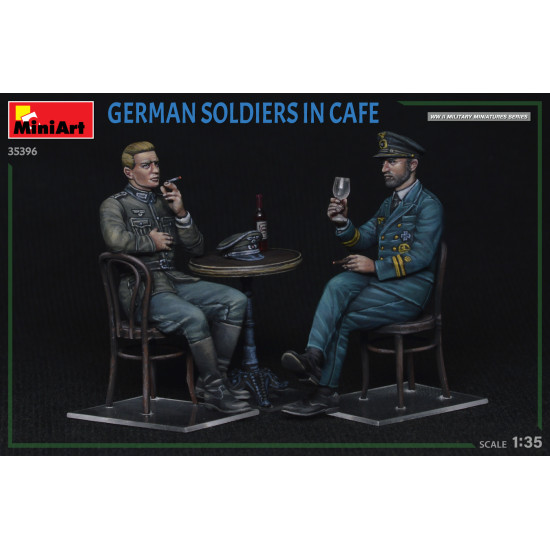 Miniart 35396 - 1/35 - German Soldiers In Cafe Figures Model Kit