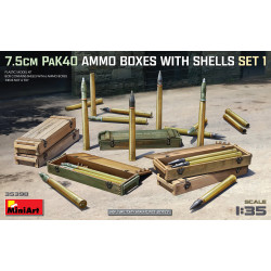 Miniart 35398 - 1/35 - 7 5cm Pak40 Ammo Boxes With Shells Set 1 Plastic Model