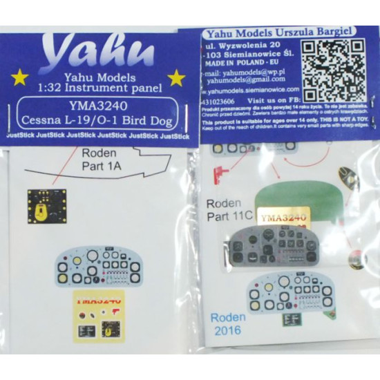 Yahu Model Yma3240 1/32 Cessna L-19/O-1 Bird Dog Roden Accessories For Aircraft