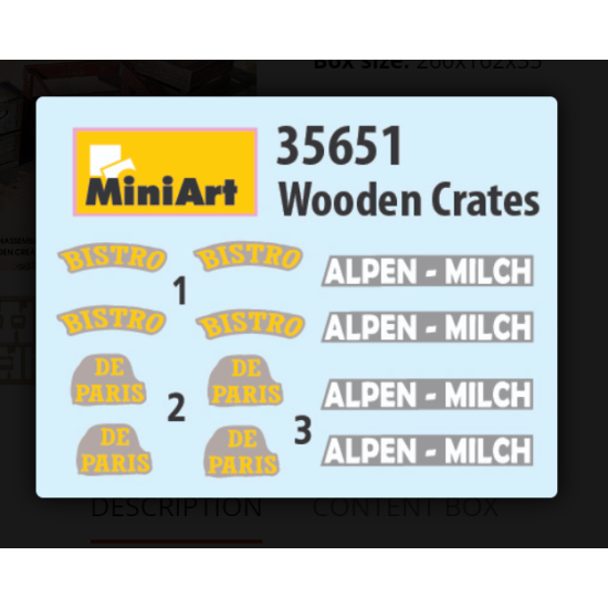 Miniart 35651 - 1/35 - Wooden Crates Plastic Model Kit