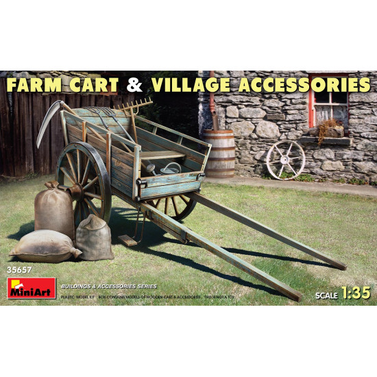 Miniart 35657 - 1/35 - Farm Cart Village Accessories Plastic Model Kit