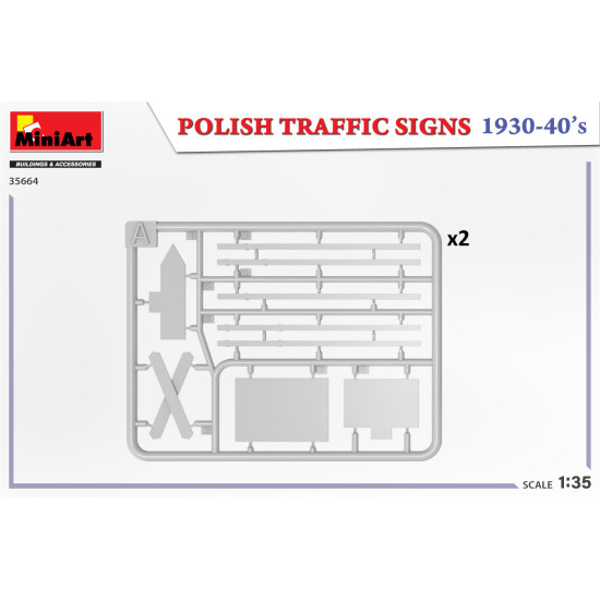 Miniart 35664 - 1/35 - Polish Traffic Signs 1930 40s Plastic Model Accessories