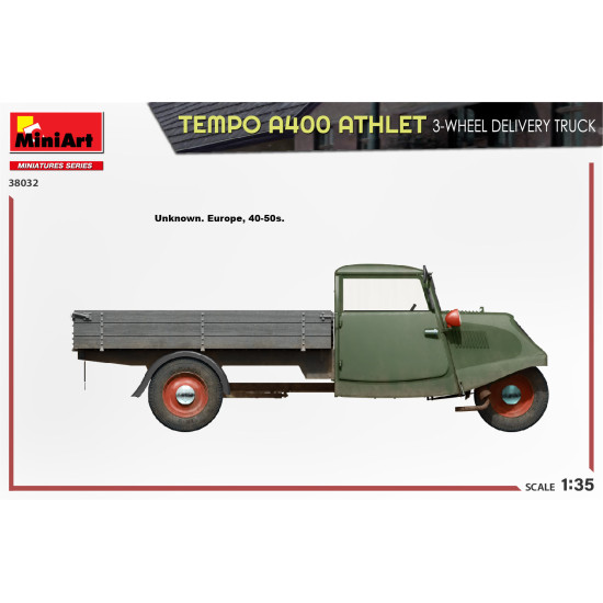 Miniart 38032 - 1/35 - Tempo A400 Athlet 3 Wheel Delivery Truck Vehicle Kit