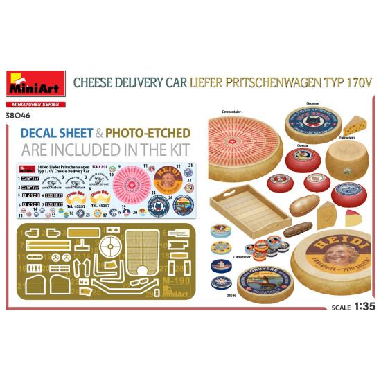 Miniart 38046 - 1/35 - Cheese Delivery Car Liefer Pritschenwagen Typ 170v Model