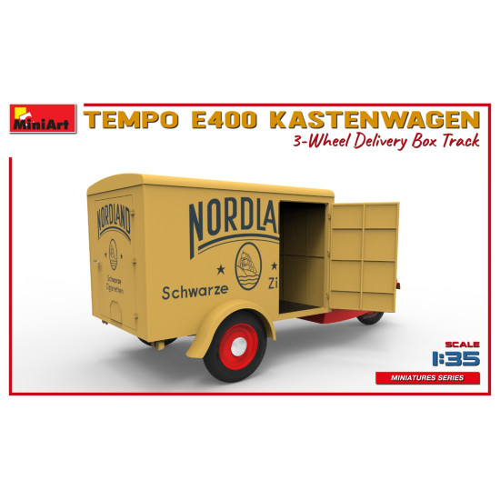 Miniart 38047 - 1/35 - Tempo E400 Kastenwagen 3 Wheel Delivery Box Track Model