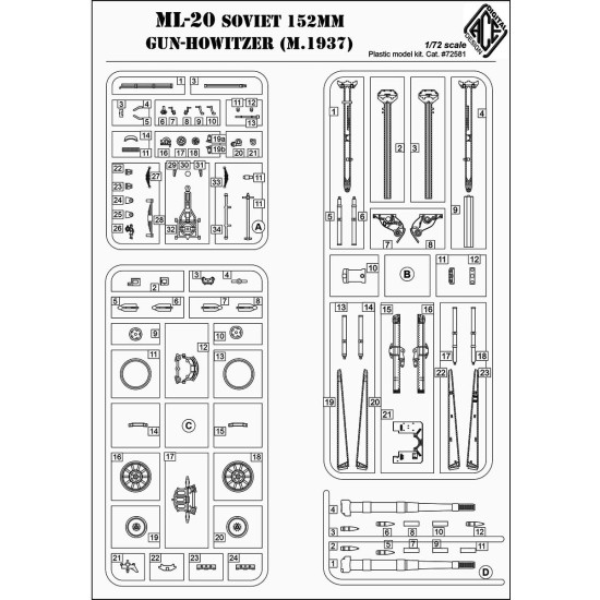 Ace 72581 - 1/72 - Ml 20 Soviet Ww2 152mm Gun Howitzer Military Kit