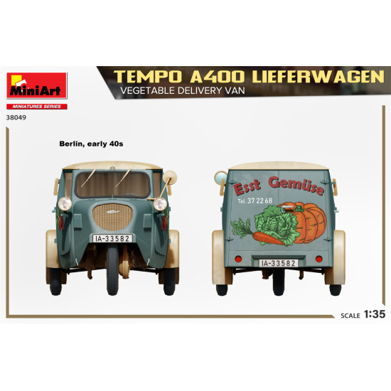 Miniart 38049 - 1/35 - Tempo A400 Lieferwagen Vegetable Delivery Van Vehicle Kit