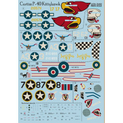 DECAL 1/72 FOR CURTISS P-40 KITTYHAWK DECALS SET 1/72 PRINT SCALE 72-023