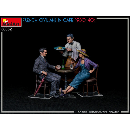 Miniart 38062 - 1/35 - French Civilians In Cafe 1930 40s Figures Model Kit