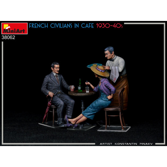 Miniart 38062 - 1/35 - French Civilians In Cafe 1930 40s Figures Model Kit