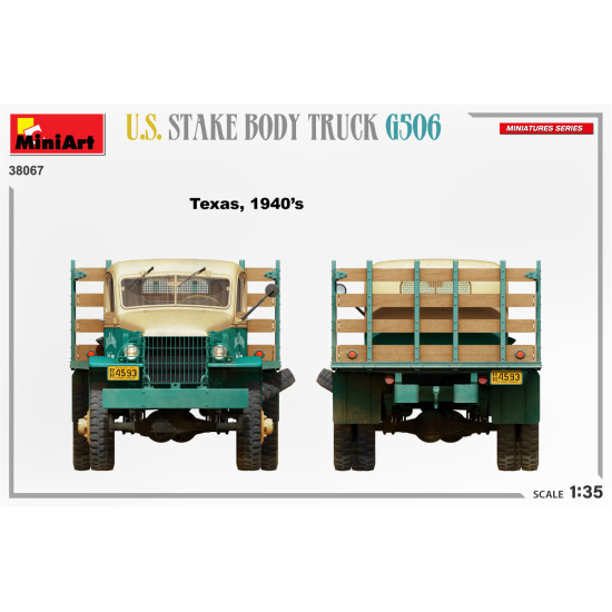 Miniart 38067 - 1/35 - U S Stake Body Truck G506 Scale Model Kit