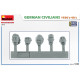 Miniart 38075 - 1/35 - German Civilians 1930 40s Resin Heads Plastic Figures Kit