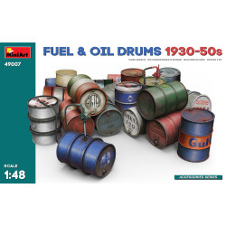 Miniart 49007 - 1/48 - Fuel Oil Drums 1930 50s Model Kit