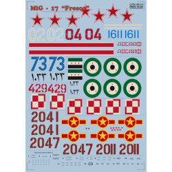 DECAL 1/48 FOR MIG 17 FRESCO DECALS SET 1/48 PRINT SCALE 48-013