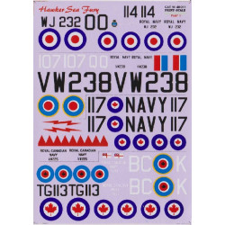 DECAL 1/48 FOR HAWKER SEA FURY DECALS SET (PART 1) 1/48 PRINT SCALE 48-011