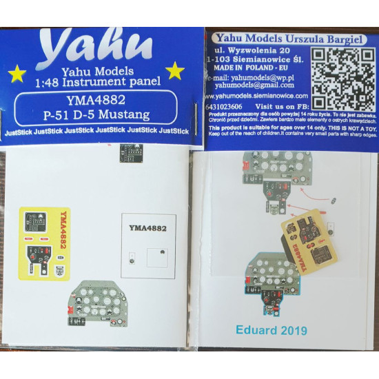 Yahu Model Yma4882 1/48 P-51 D-5 For Eduard Accessories Aircraft