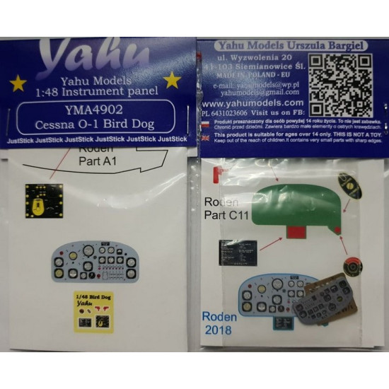 Yahu Model Yma4902 1/48 Cessna L-19/O-1 Bird Dog Accessories For Aircraft