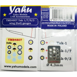 Yahu Model Yms4807 1/48 Yak Fuel Gauges Set For Model Svit / Eduard Accessories