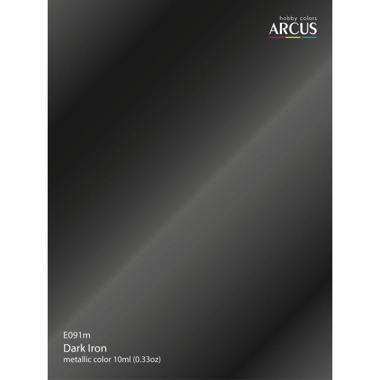 Arcus 091 Enamel Paint Metallic Color Dark Iron Saturated Color 10ml