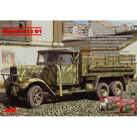 Henschel 33D1, WWII German Army Truck 1/35 ICM 35466