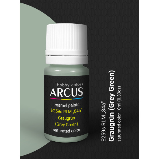 Arcus 259 Enamel Paint Luftwaffe Color E259s Rlm 84a Graugrn Grey Green Saturated Color 10ml