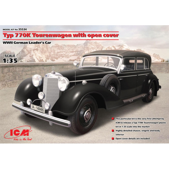 Typ 770K Tourenwagen with open cover, WWII German Leader's Car 1/35 ICM 35534