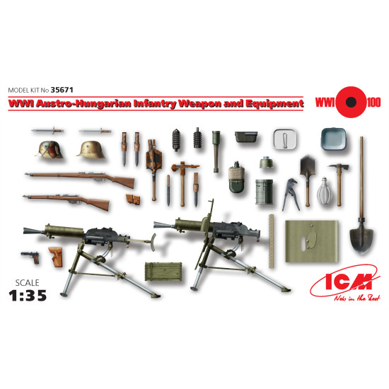 WWI Austro-Hungarian Infantry, Weapon and Equipment  1/35 ICM 35671