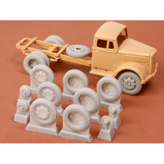 Sbs 48036 1/48 Kfz 385 Wheel Set Late 8 Bolt Type For Italeri Tamiya Opel Blitz Kit Resin Model