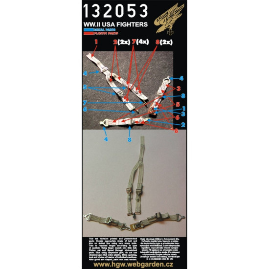HGW 1/32 seatbelts for WW.II US Fighters for 2 aircraft 132053