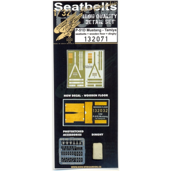 Hgw 132071 1/32 Textile Seatbelts For P-51d Mustang Dinghy Resin Pillow Tamiya