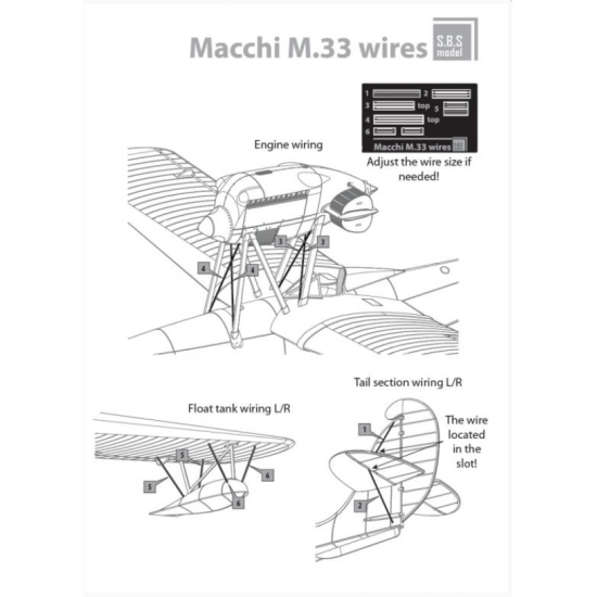 Sbs 72068 1/72 Macchi M 33 Rigging Wire Set For Sbs Model Kit Photo Etched Model