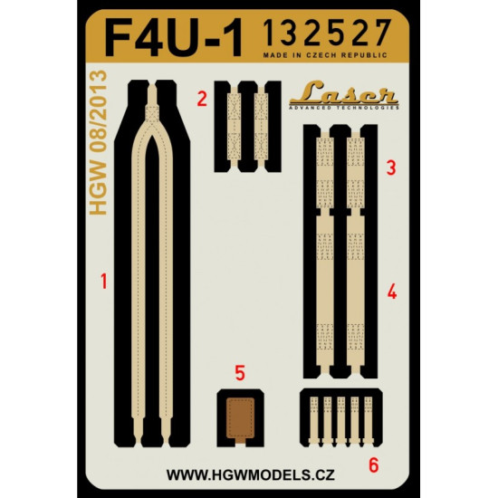 Hgw 132527 1/32 Seatbelts For F4u-1 Corsair Pre-cut Laser For Tamiya
