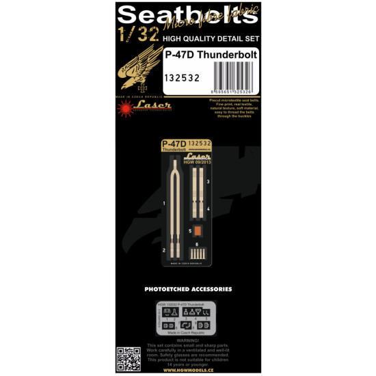 Hgw 132532 1/32 Seatbelts For P-47d Thunderbolt Pre-cut Laser Hasegawa Revell Trumpet