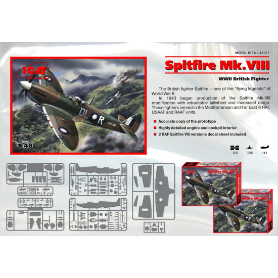 Spitfire Mk. VIII - WWII British Fighter 1/48 ICM 48067
