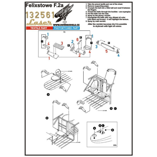 Hgw 132561 1/32 Seatbelts For Felixstowe F 2a Pre-cut Laser Wingnut Wings