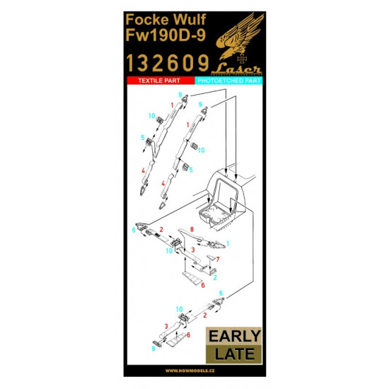 Hgw 132609 1/32 Seatbelts For Focke-wulf Fw 190d-9 Pre-cut Laser