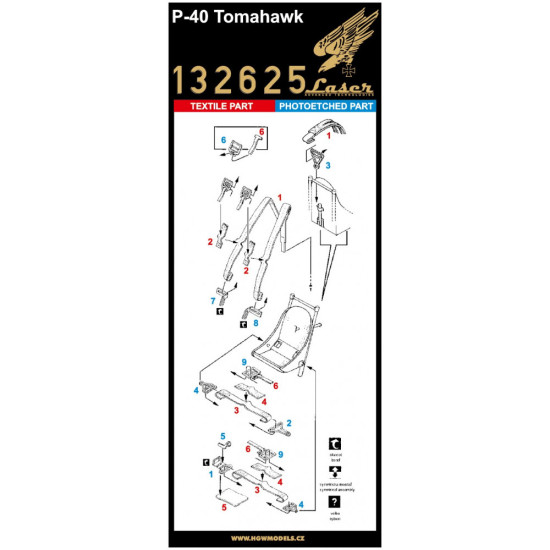 Hgw 132625 1/32 Seatbelts For P-40 Tomahawk Pre-cut Laser Accessories Aircraft