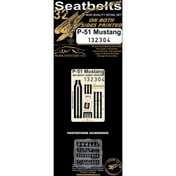 Hgw 132304 1/32 Seatbelts For P-51 Mustang Pre-cut Laser Double-sided Printing