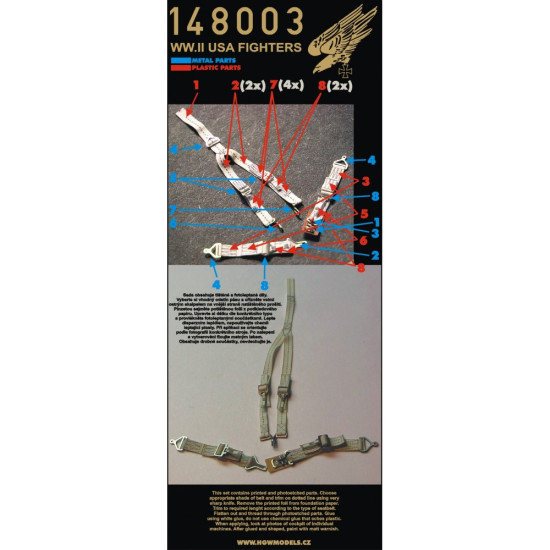 Hgw 148003 1/48 Seatbelts For Us Fighters 2 Sets Wwii Era Accessories Aircraft