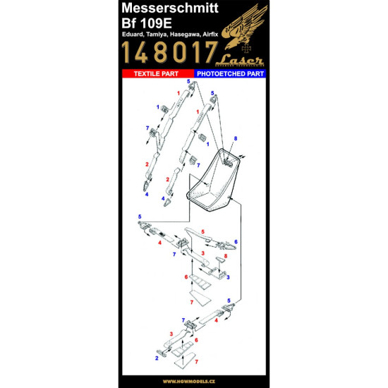 Hgw 148017 1/48 Seatbelts For Messerschmitt Bf 109e Pre-cut Laser For Eduard Tamiya Hasegawa Airfix