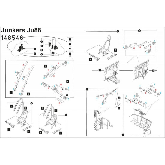 Hgw 148546 1/48 Seatbelts For Junkers Ju 88 Pre-cut Laser Accessories Aircraft