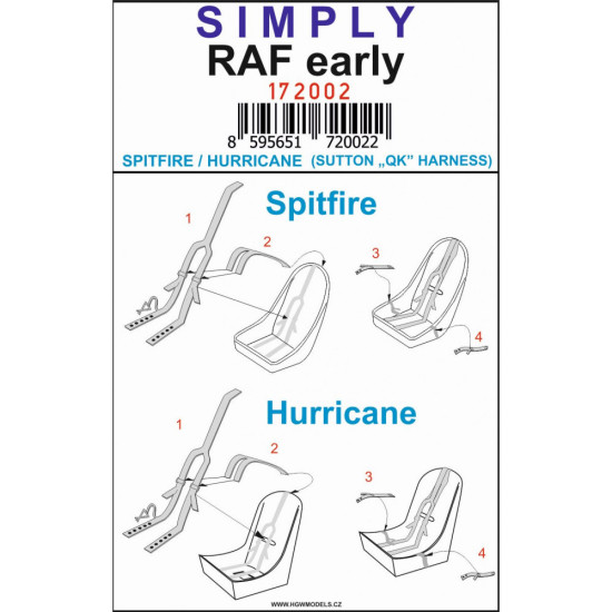 Hgw 172002 1/72 Seatbelts For Raf Early Simply Edition Relief Print