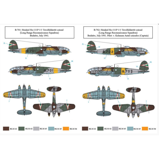 Sbs D72023 1/72 Heinkel He 111 P In Hungarian Service Decal For Aircraft