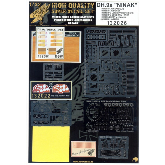 Hgw 132026 1/32 Dh 9a Ninak - Super Detail Set For Wingnut Wing