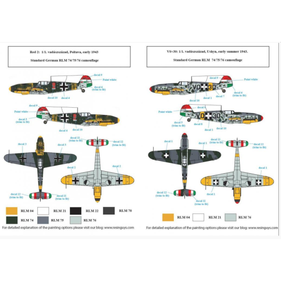 Sbs D72025 1/72 Messerschmitt Bf 109f In Hungarian Service Vol Ii Decal Model Kit