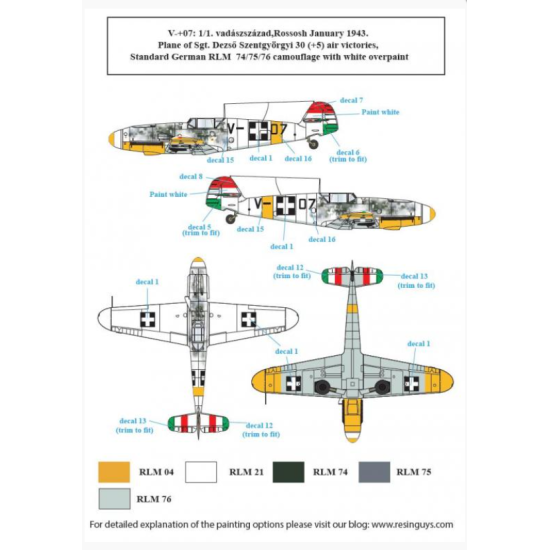 Sbs D72025 1/72 Messerschmitt Bf 109f In Hungarian Service Vol Ii Decal Model Kit