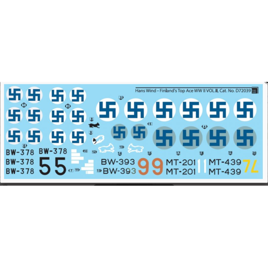 Sbs D72039 1/72 Hans Wind Finlands Top Ace Ww Ii Vol Ii Decal