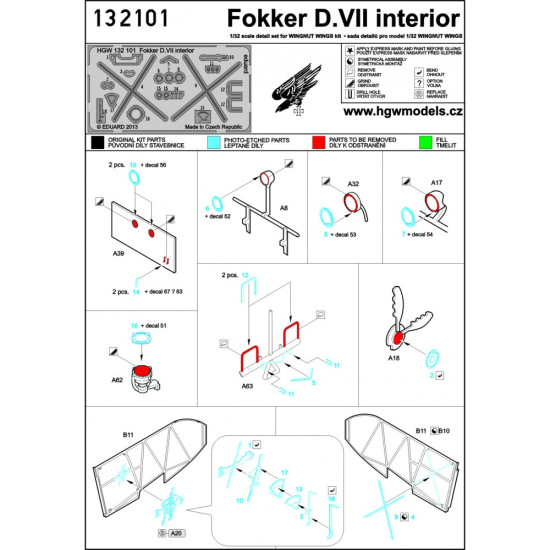 Hgw 132112 1/32 Fokker D Vii Super Detail Set For Wingnut Wings